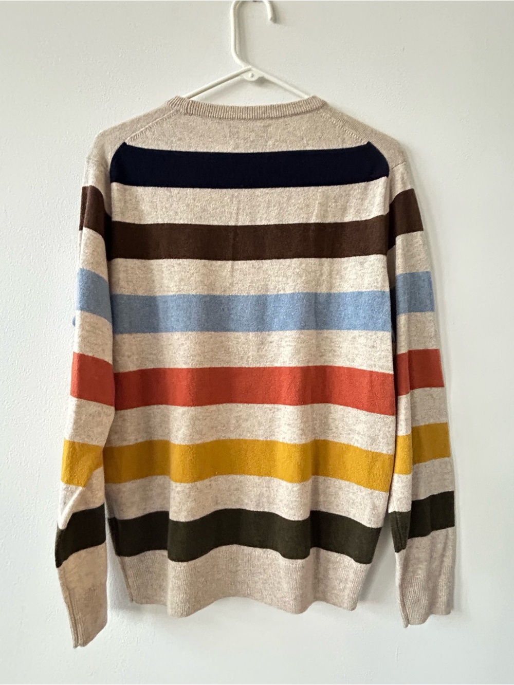 J. Crew Men’s Cashmere Multicolor Striped Crewneck Sweater - Picture 3 of 6